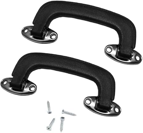 2PCS Black Plastic Pull Handles with Screw Hardware