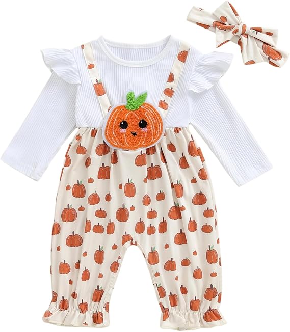 Newborn Baby Girl Long Sleeve Romper Soft Cotton Blend Outfit