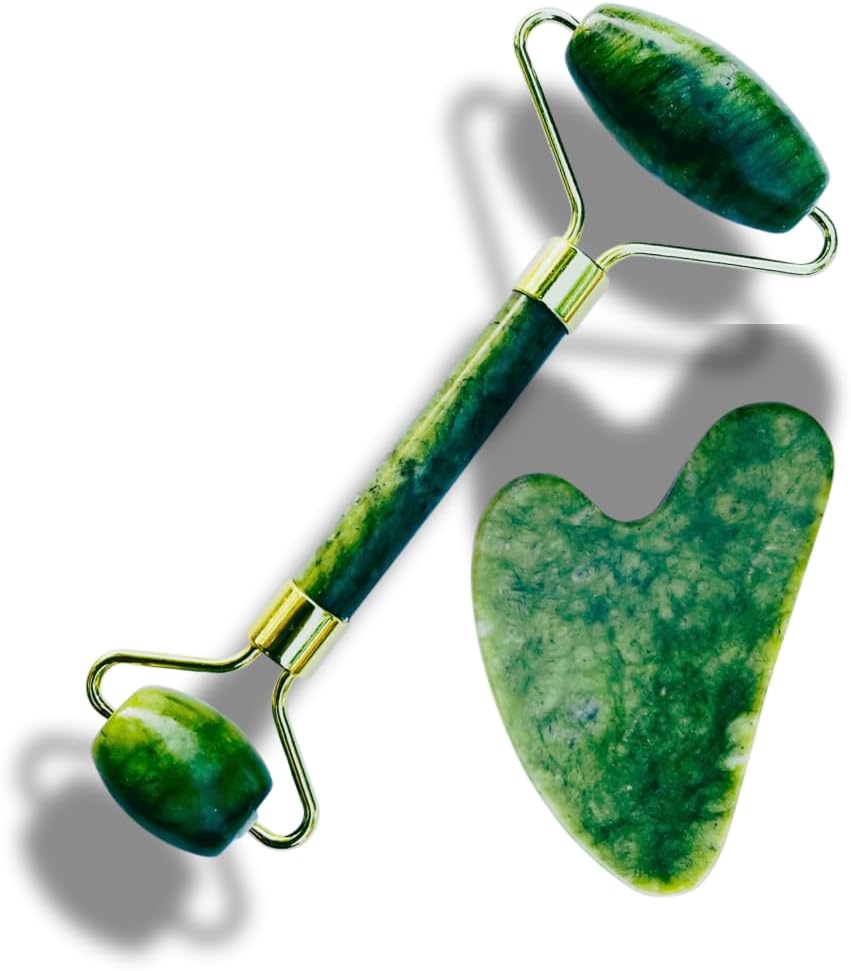 Jade Roller and Gua Sha Facial Massage Set