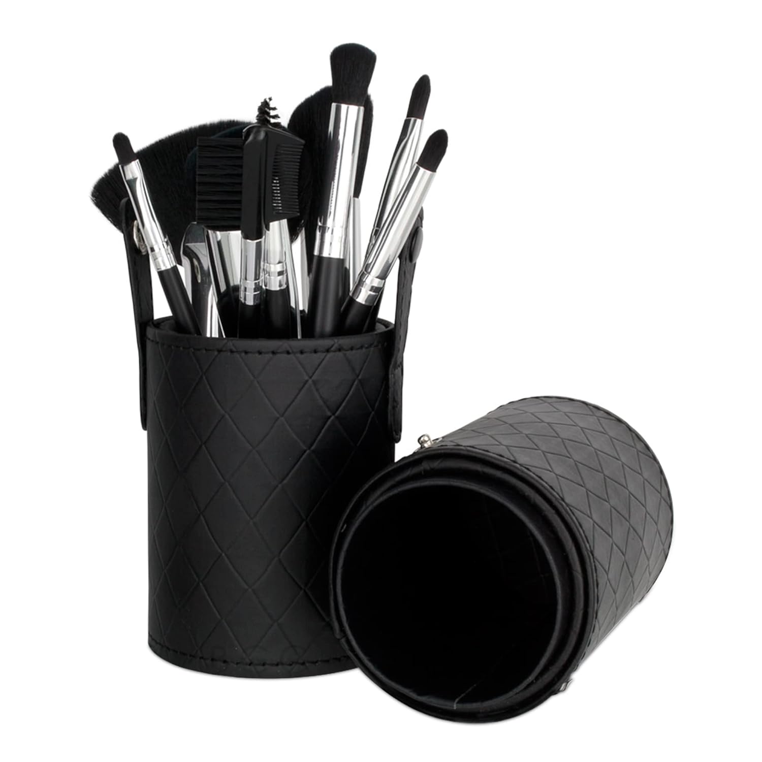 10 Piece Quilted Makeup Brush Set