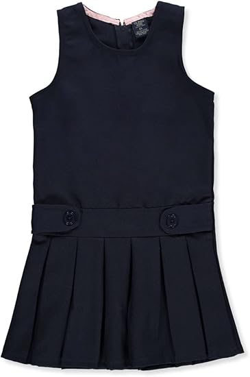 Girls Pleated School Uniform Dress with Zipper