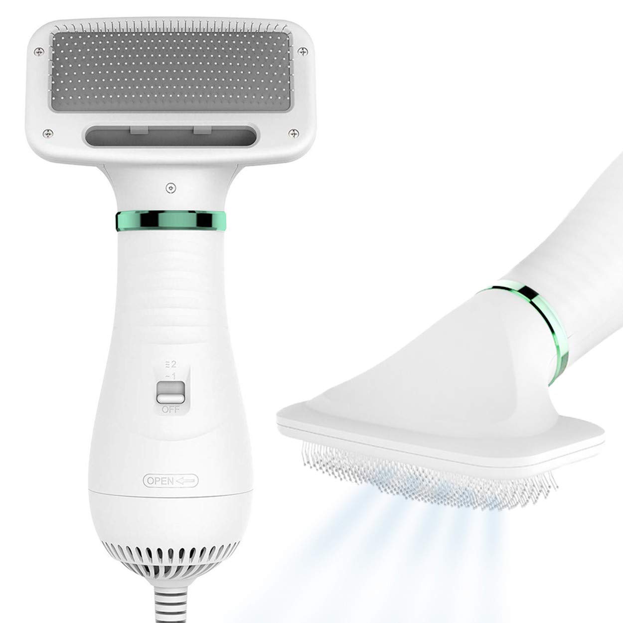 2-in-1 Pet Hair Dryer with Slicker Brush 300W