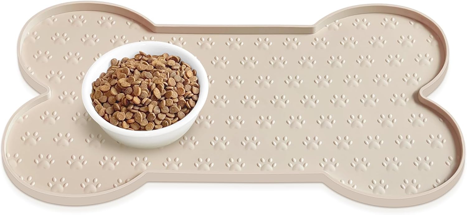 Anti-Slip Silicone Pet Feeding Mat with Raised Edge