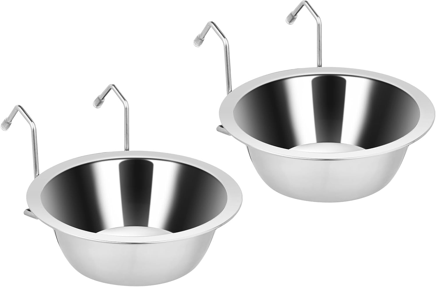 Hanging Stainless Steel Crate Bowls 2-Pack for Small Pets