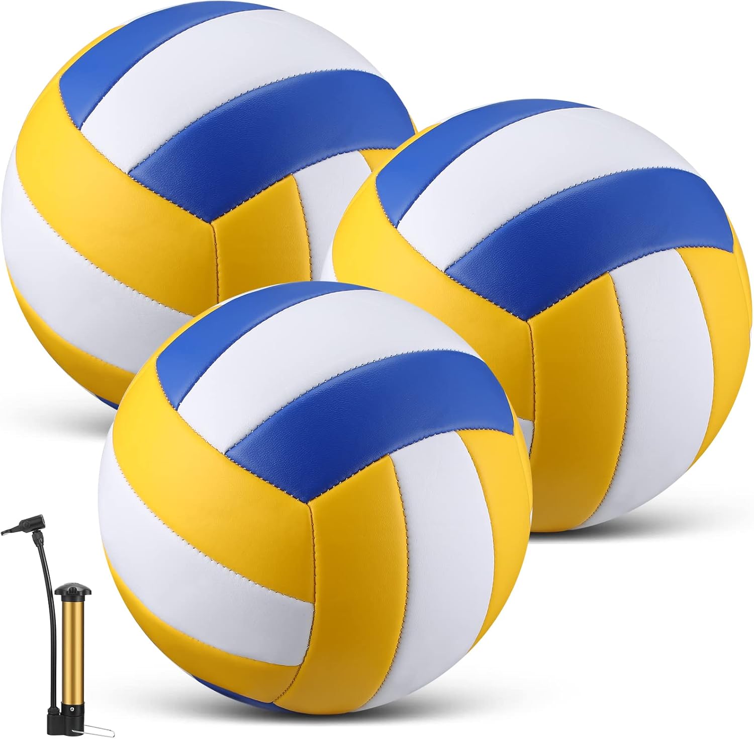 Volleyball Training Ball Size 5 with Pump, 3-Pack