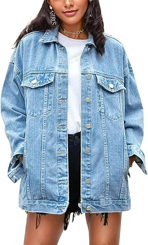 Women's Oversized Mid-Length Denim Jacket