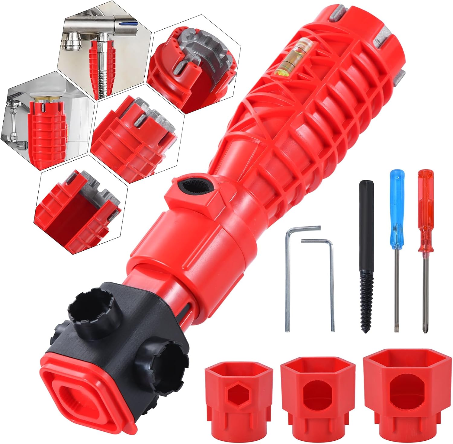 25-in-1 Faucet and Sink Installer Wrench Tool Set with Attachments