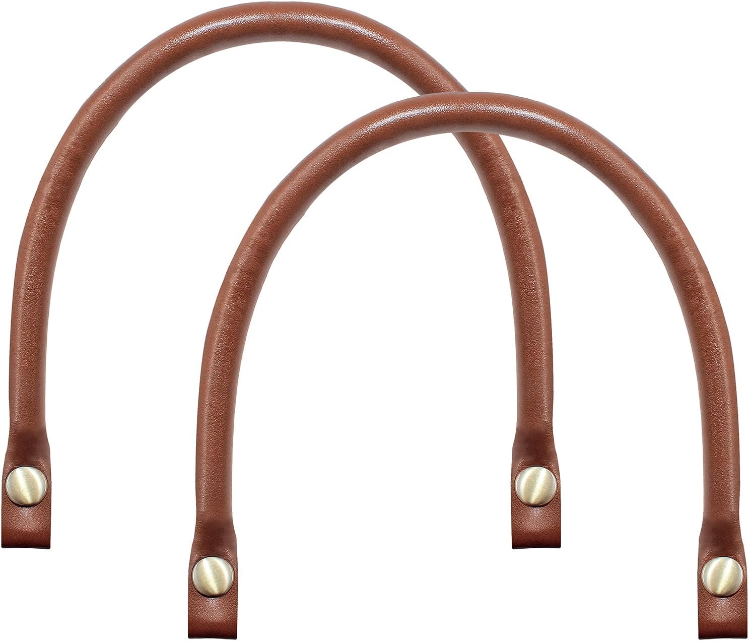 2PCS Brown PU Leather Purse Handles 15.7 Inch Replacement Straps with Buttons
