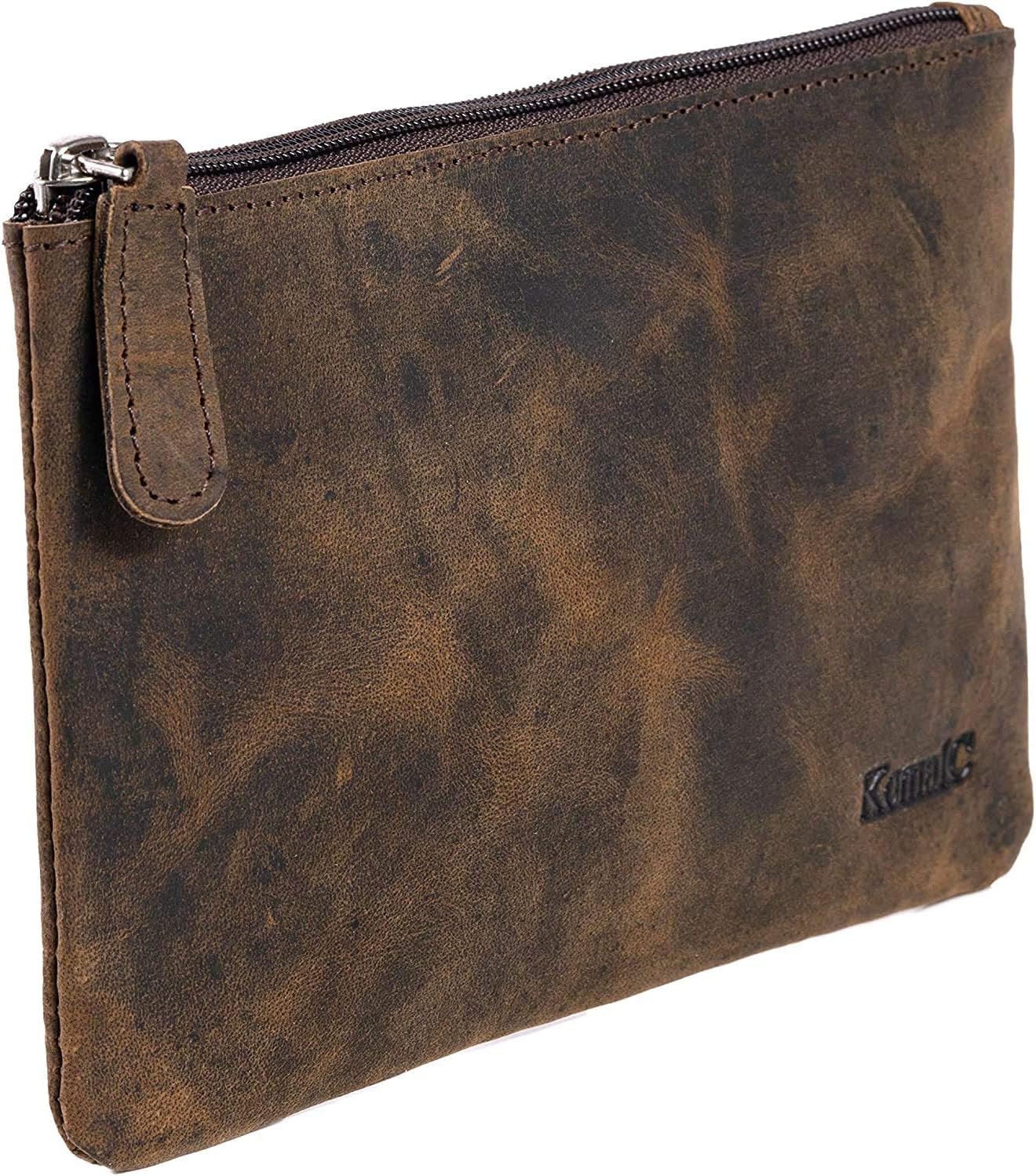 Leather Zippered Pencil Pouch