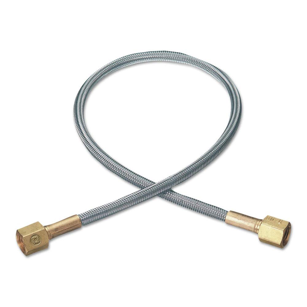 24 Inch Stainless Steel Flexible Pigtail Hose, 3000 PSI, Dual Female Connections