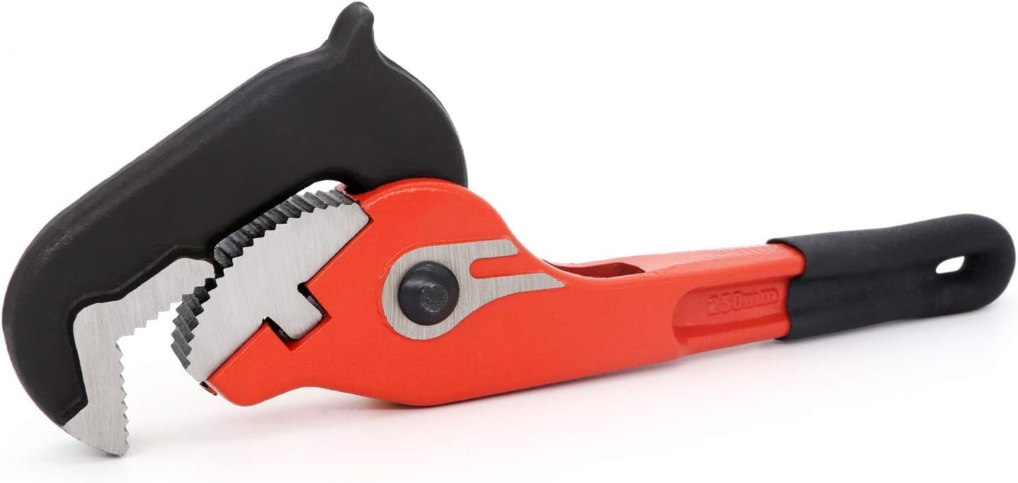 10 Inch Self-Adjusting Rapid Grip Pipe Wrench with Ratcheting Action