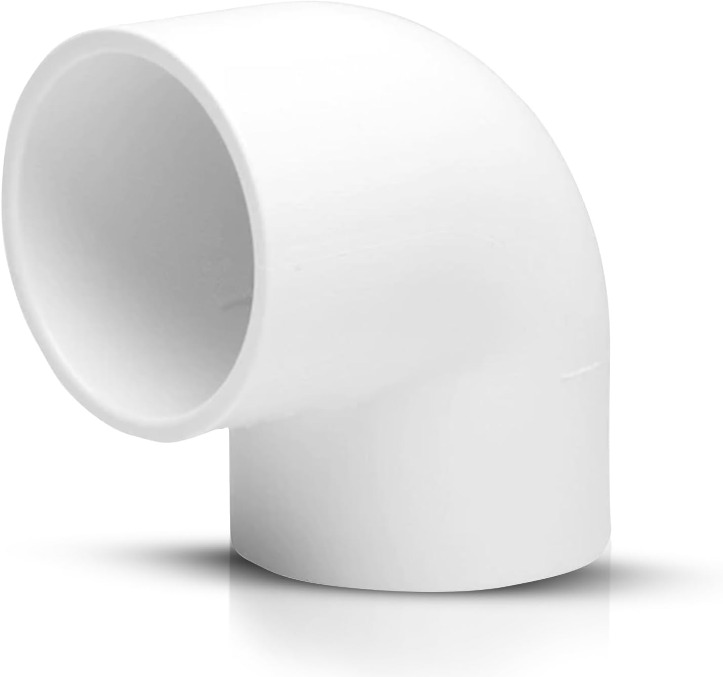 2 Inch PVC 90 Degree Elbow Fitting, Socket x Socket, Schedule 40 White