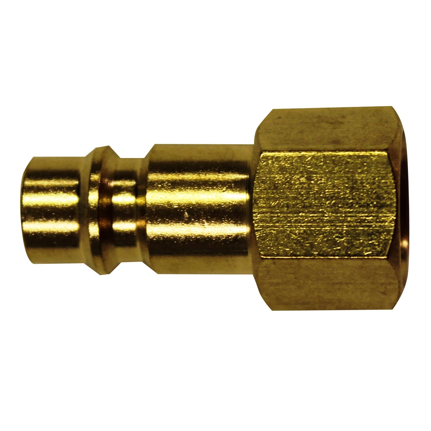 1/4 Inch FNPT High-Flow Brass Air Plug Fitting, V-Style European Interchange, Pack of 2