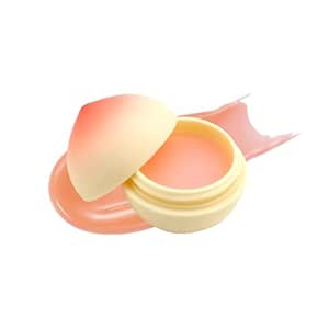 Mini peach flavored moisturizing lip balm travel size