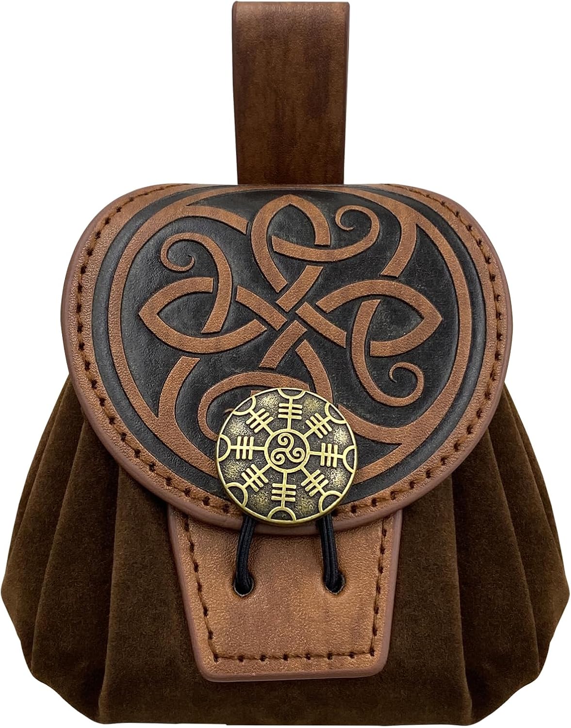 Medieval style faux leather belt pouch coin bag