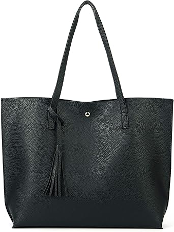 Tote Handbag with Top Handle and Tassel