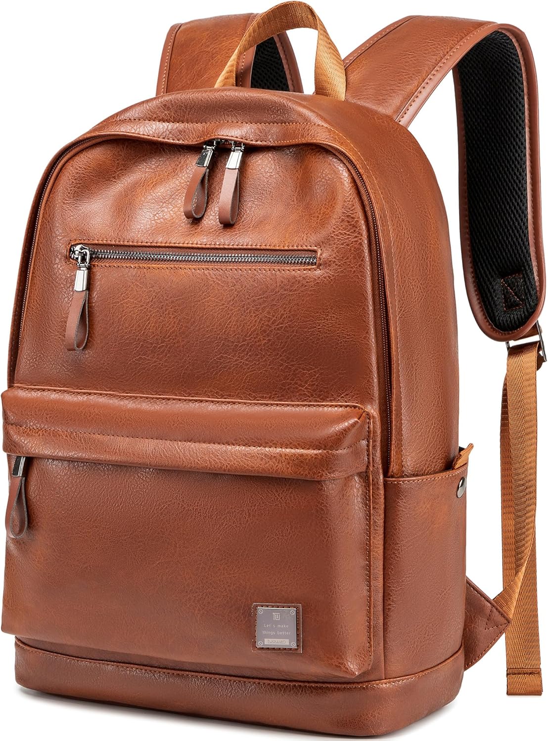 Leather Laptop Backpack for Work and Travel