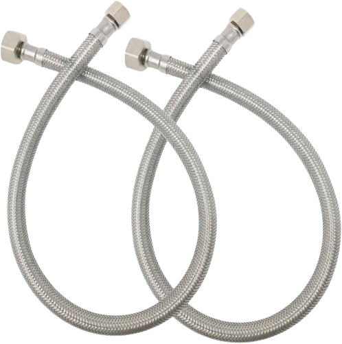 16-Inch Stainless Steel Faucet Supply Hose Connector, 2-Pack