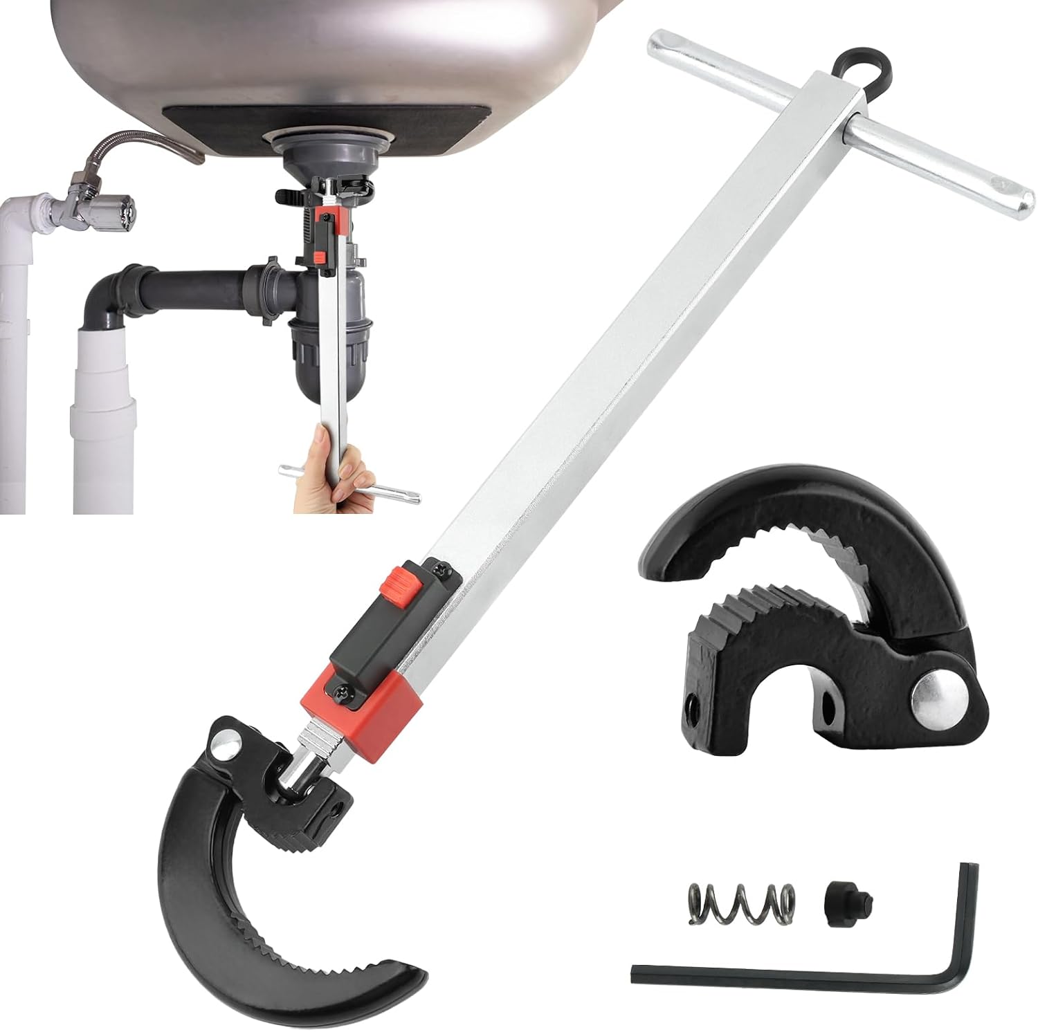 Telescoping Basin Wrench for Faucet Nuts, 11–18 Inch