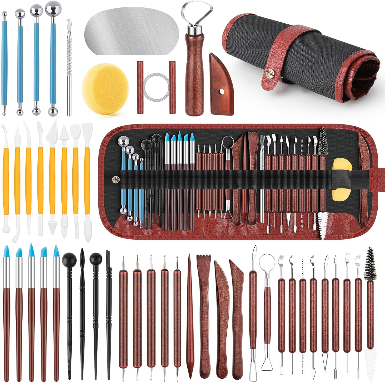48-Piece Clay Sculpting and Pottery Tool Kit