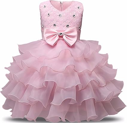Girl Ruffles Lace Party Dress