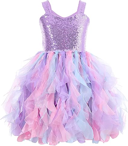 Girls Sparkly Tulle Princess Birthday Dress