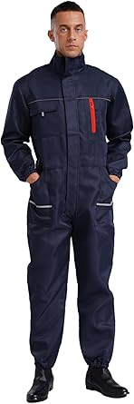 Men's Work Coverall Jumpsuit with Multiple Pockets