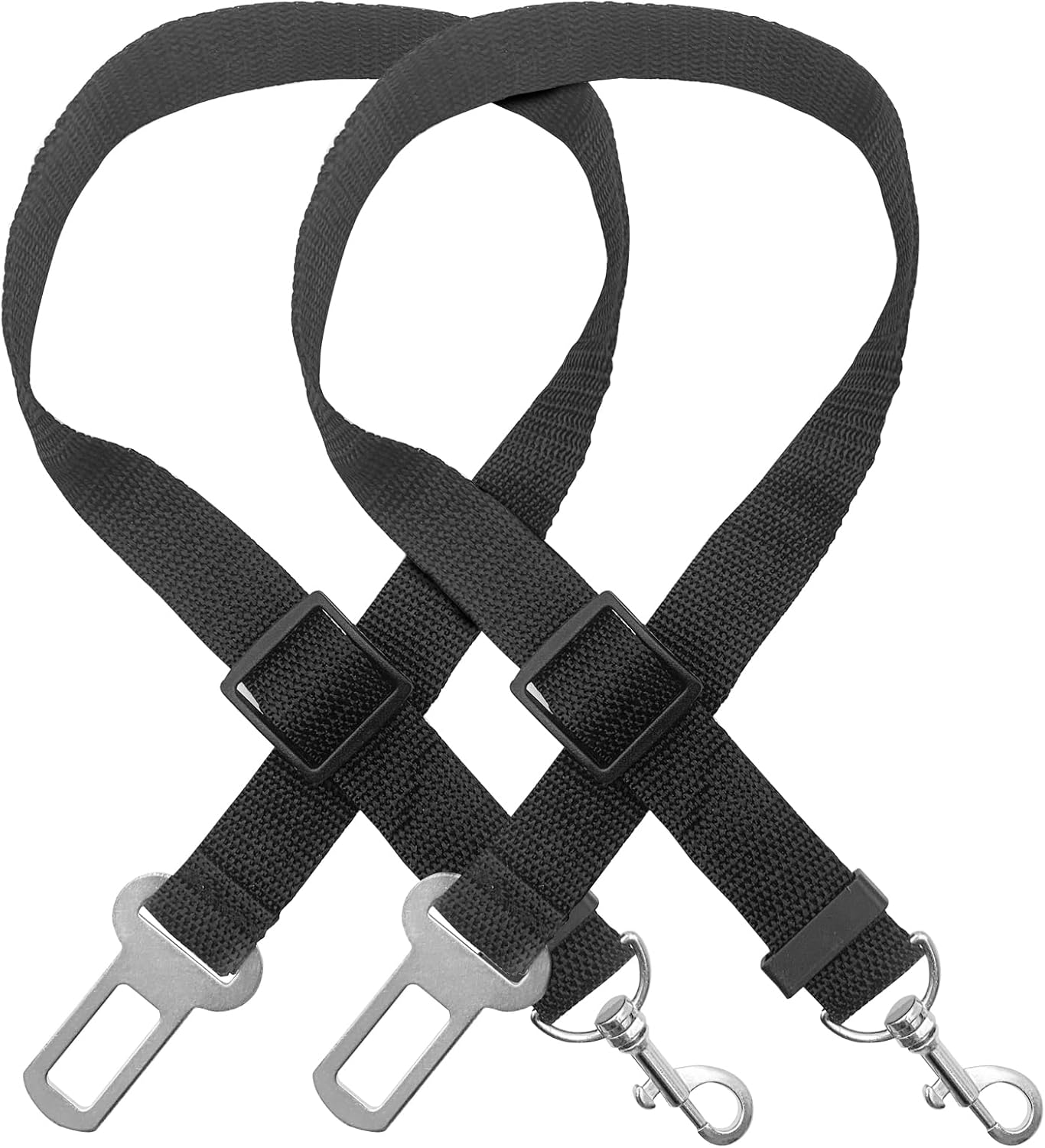 Adjustable Dog Seat Belt for Car, 2-Pack Nylon Pet Harness Leash