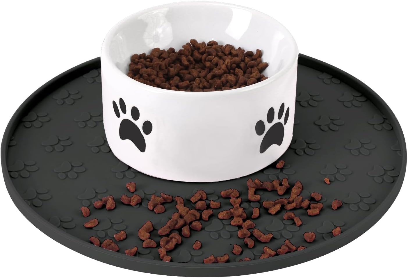 Round Silicone Pet Food Mat for Dogs and Cats