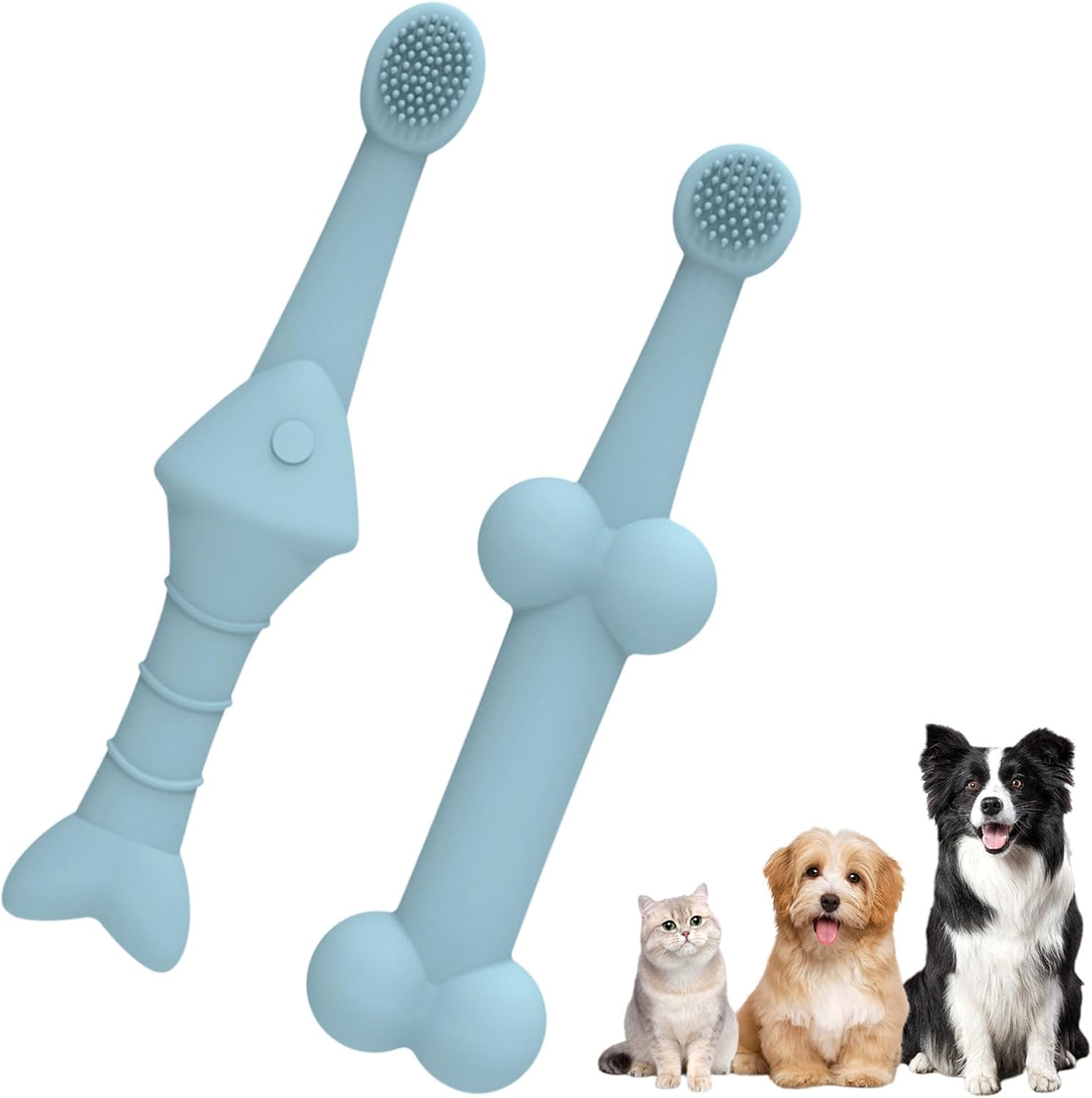 Pet Teeth Cleaning Kit Silicone Toothbrush for Dogs Cats