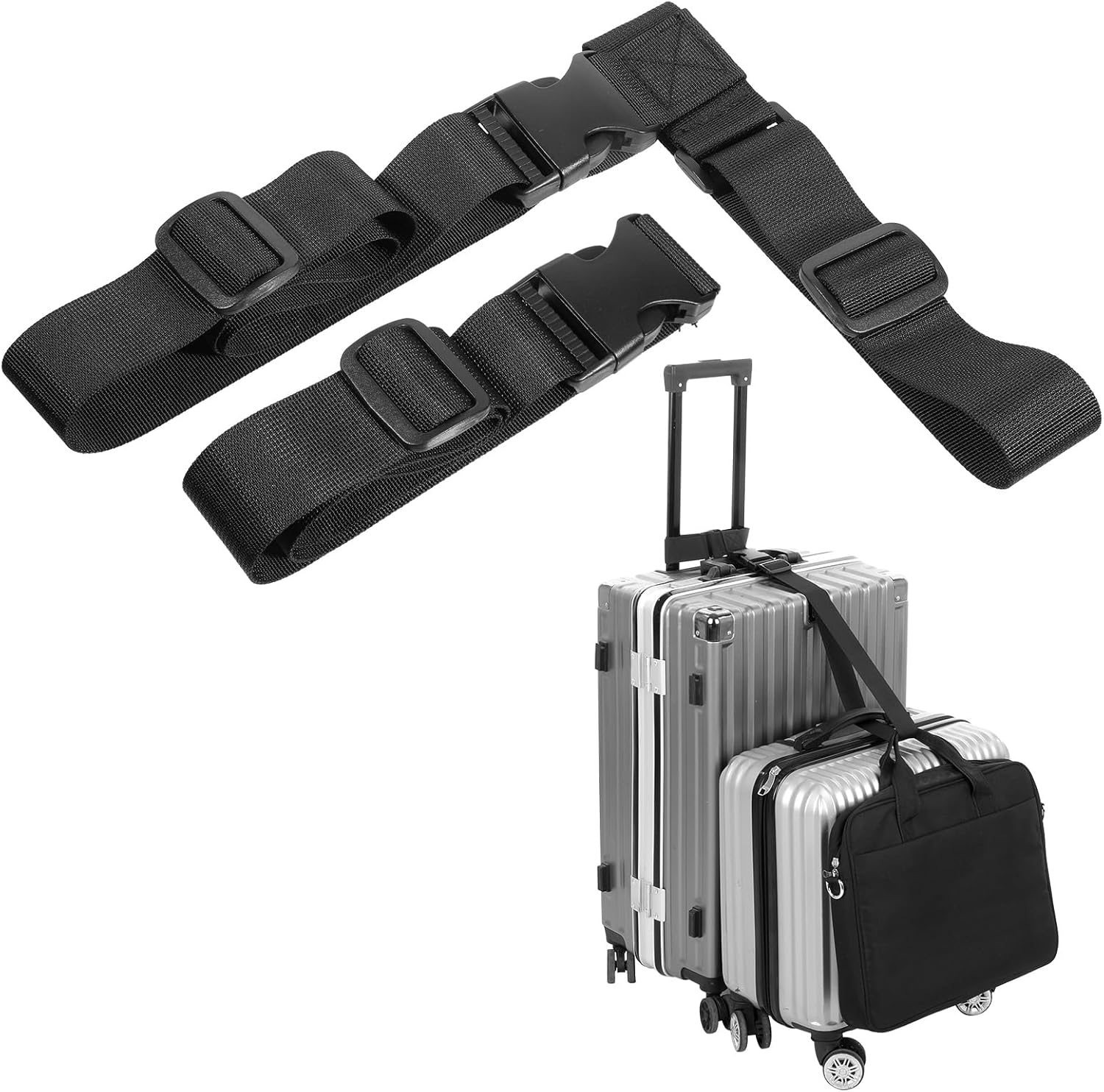 2 Packs Heavy Duty Luggage Connector, Luggage Straps for Suitcases