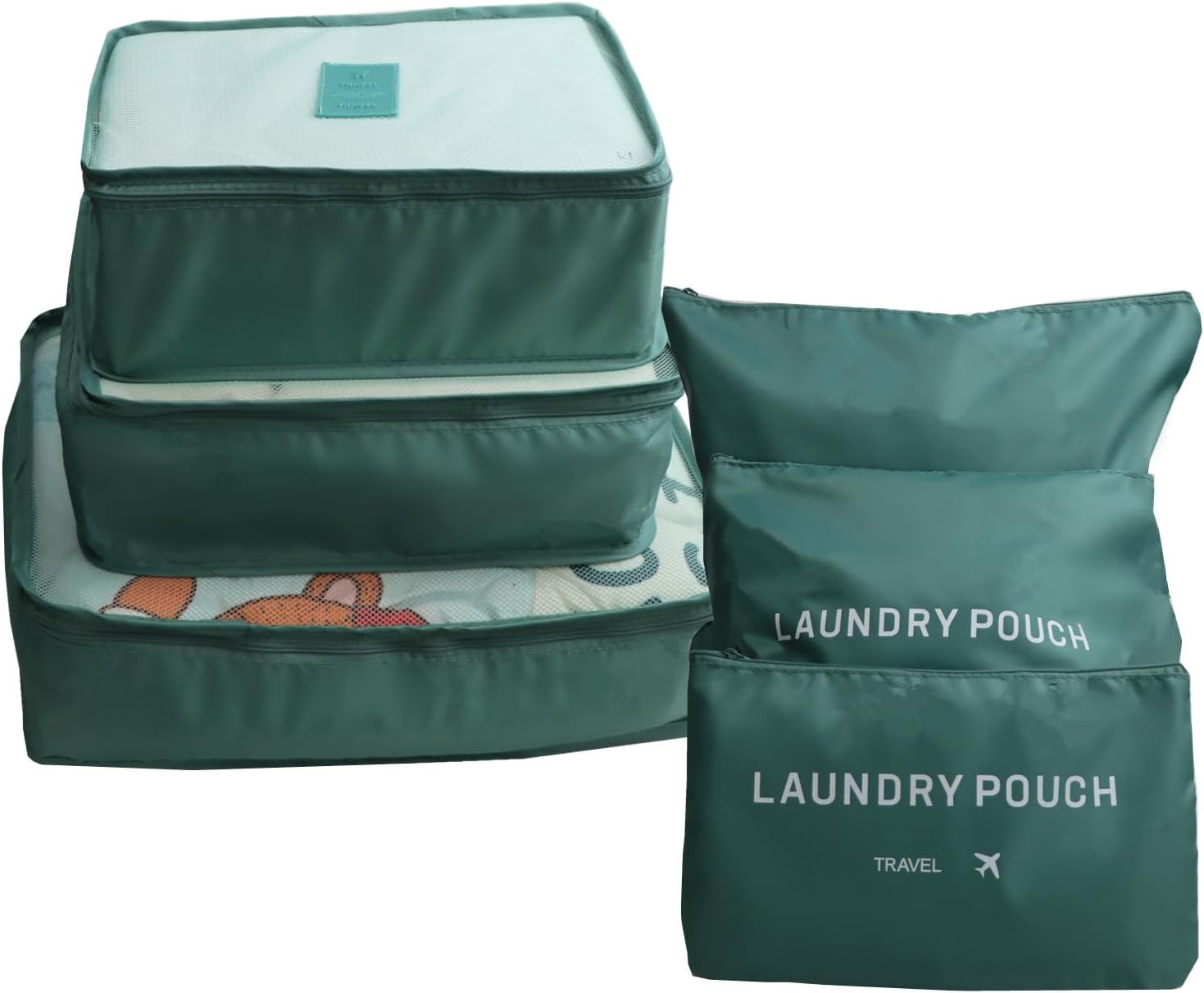 6 Pack Packing Cubes for Suitcases - Compression Luggage Packing Organizers