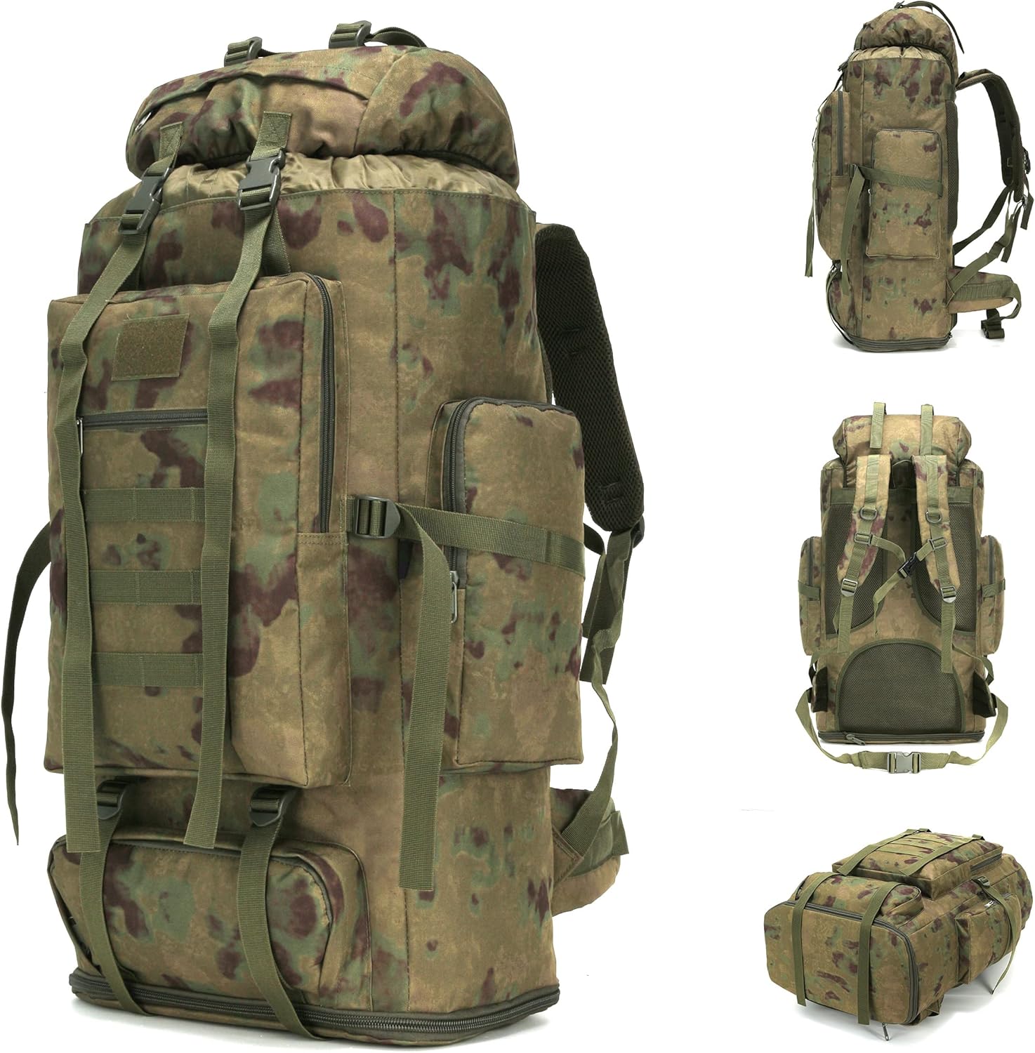 Large 100L Camping Hiking Backpack with Belt Bag