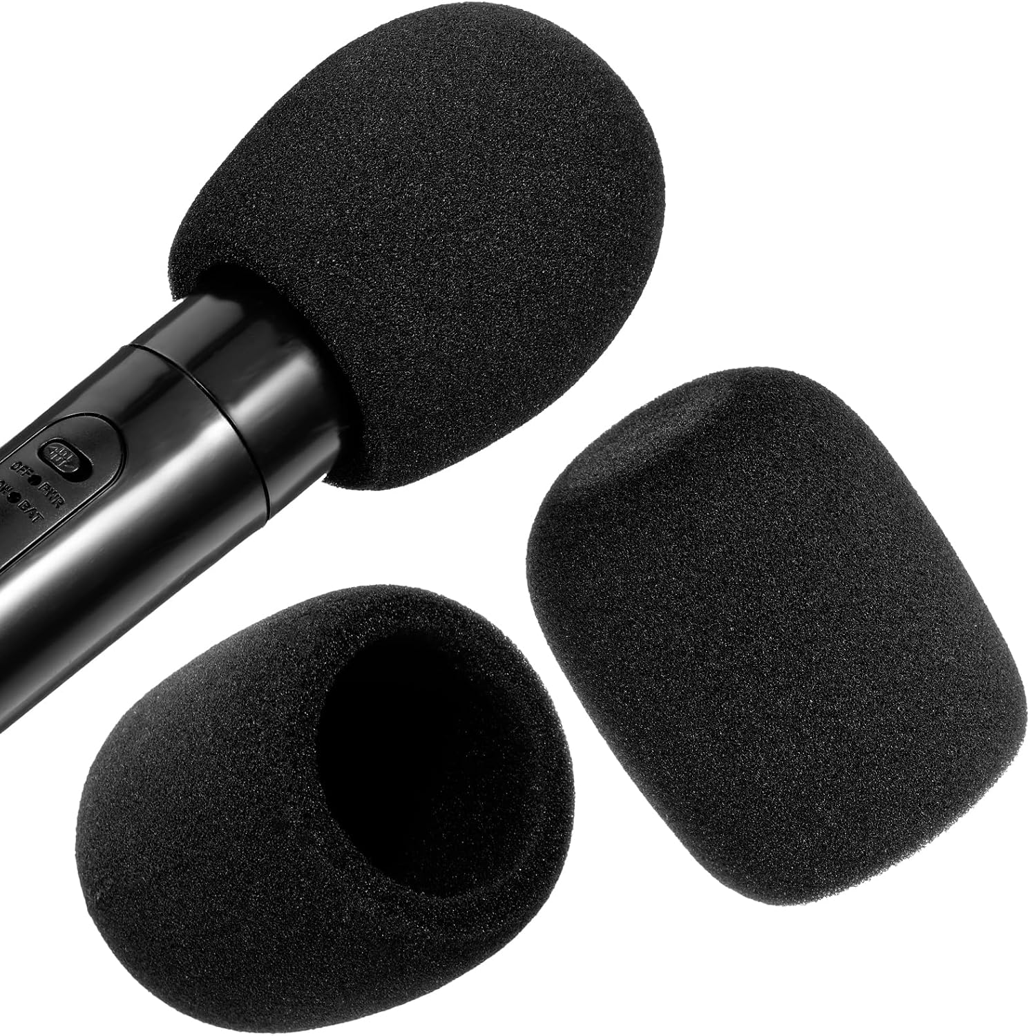 Microphone Foam Covers, 2 Pieces, Black