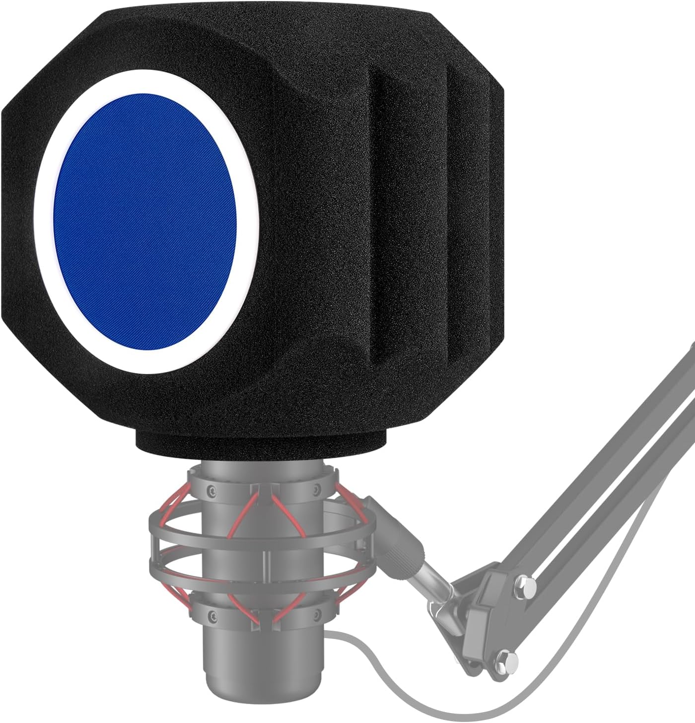 Microphone Isolation Shield with Pop Filter, Acoustic Foam, Black