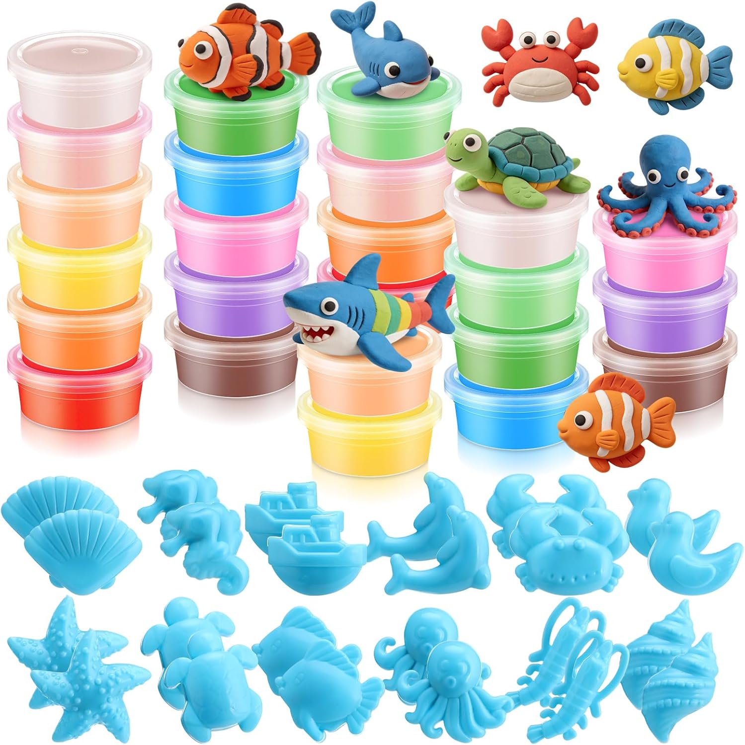 Under the Sea Party Favors with Air-Dry Modeling Clay and Ocean Animal Molds