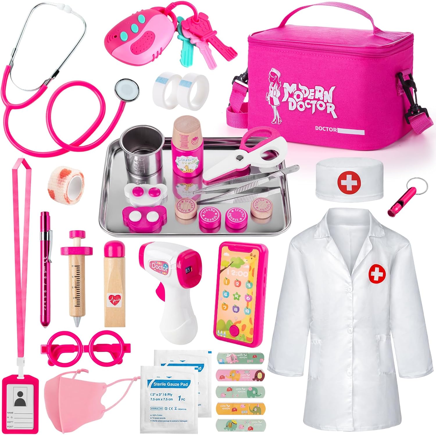 Pretend Play Doctor Kit for Toddlers, 34 Pieces