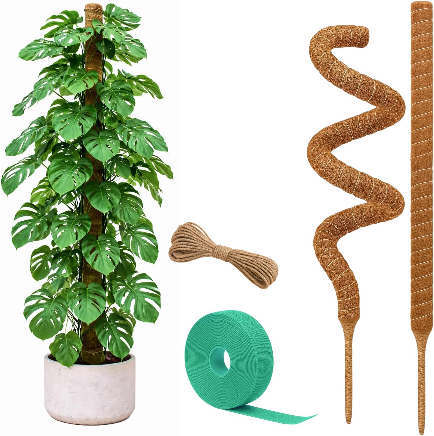 Moss Pole Monstera Plant Support – 2 Pack 28” Bendable Moss Pole