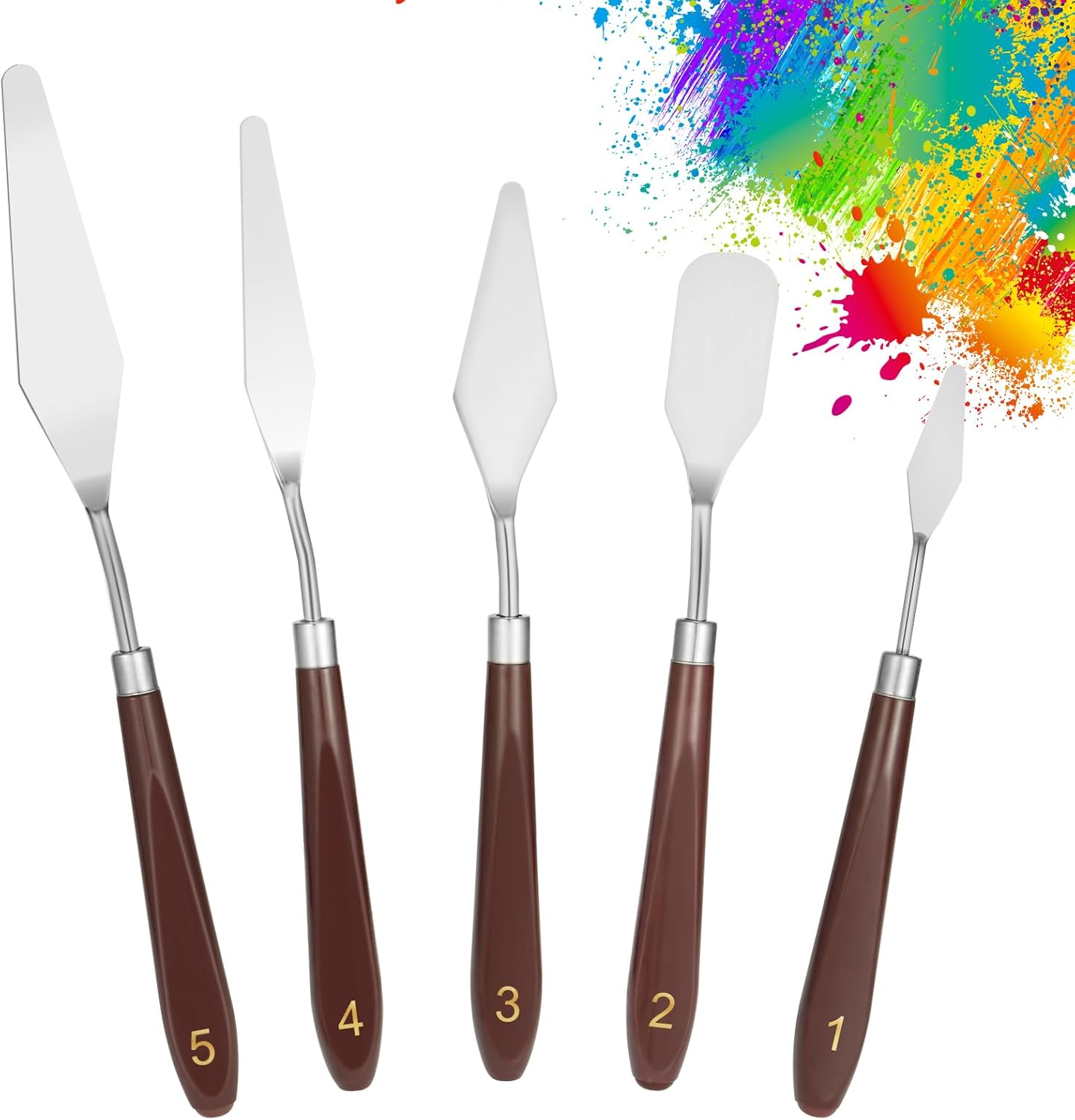 5-Piece Stainless Steel Palette Knife Set for Painting