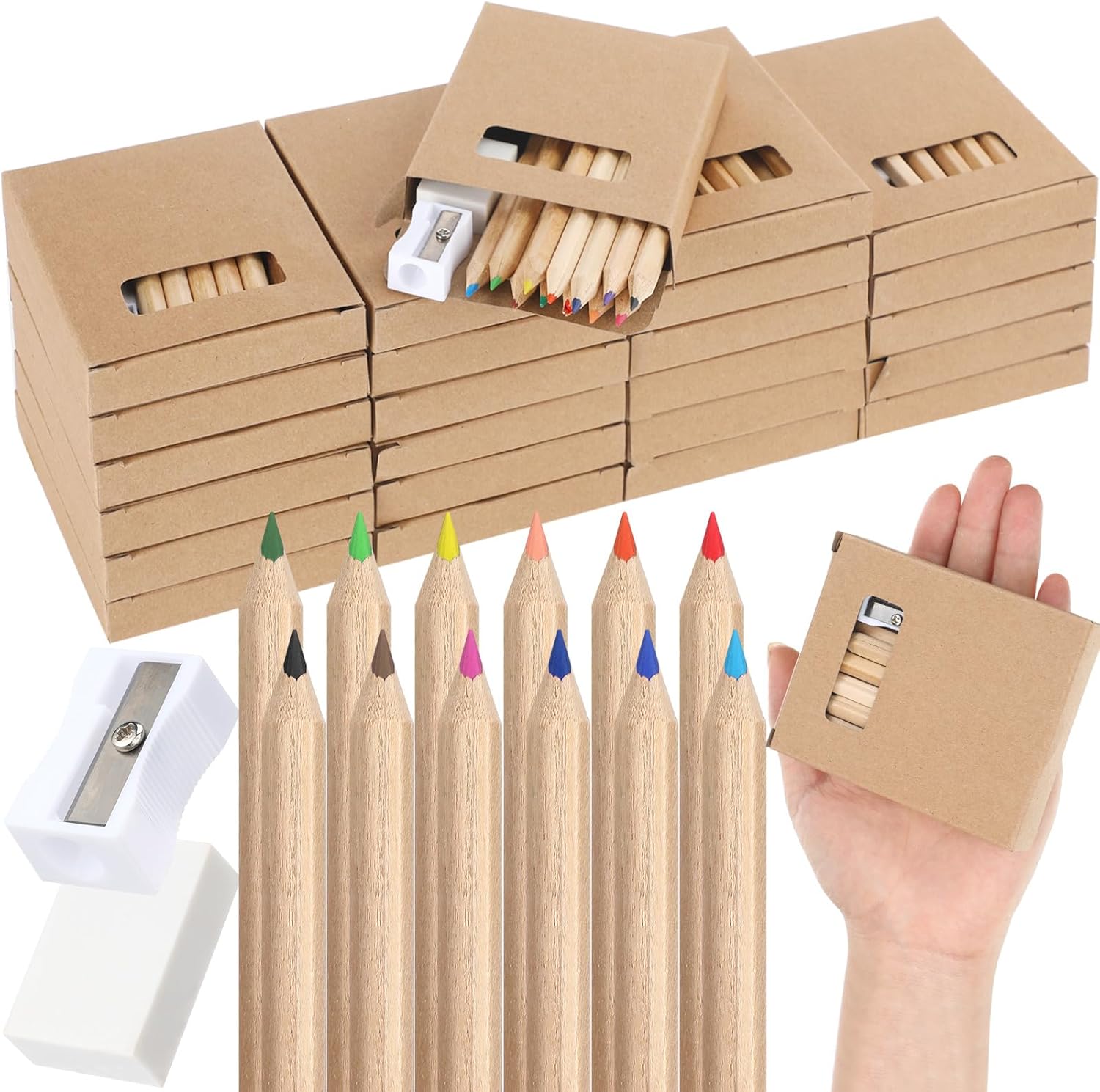36 PCS Mini Colored Pencil Set with Sharpener and Eraser