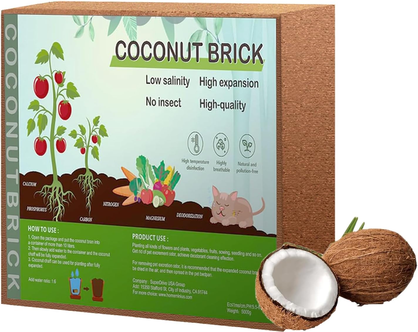Compressed Coconut Coir Soil Brick 11lbs