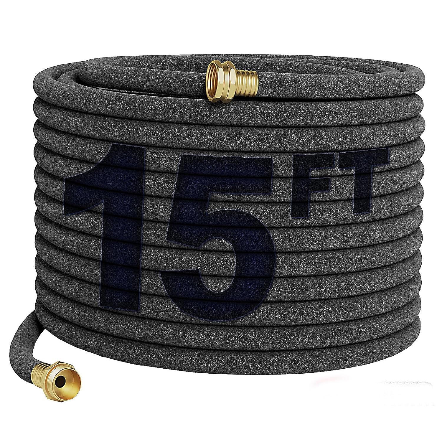 15 FT Recycled Rubber Soaker Hose with Brass Connector