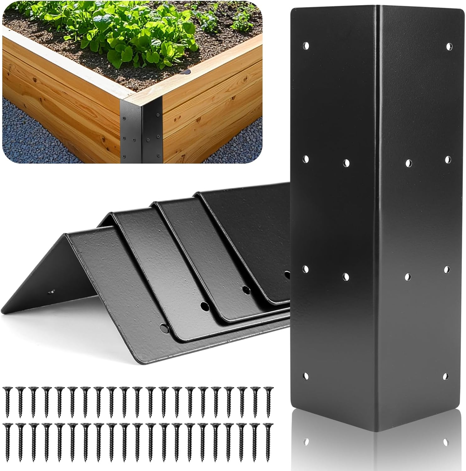 Heavy-Duty Metal Corner Brackets for Raised Garden Bed