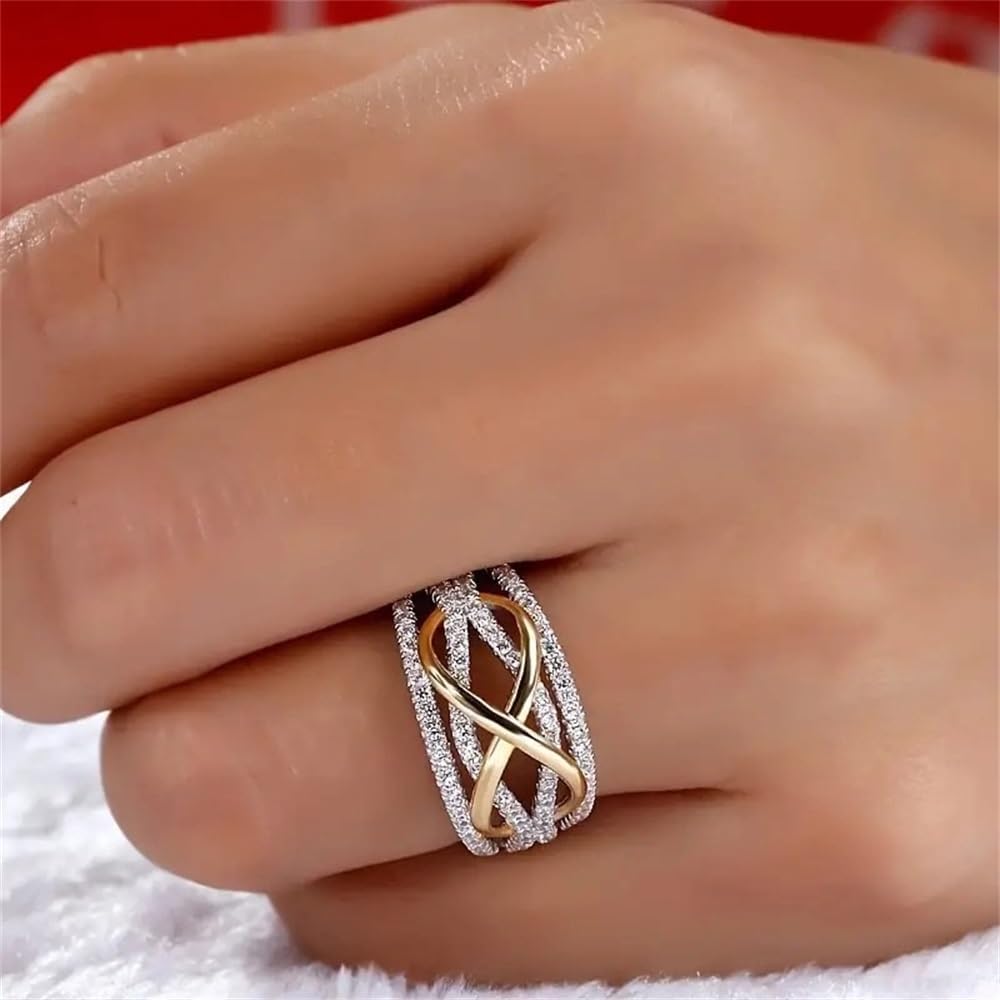 Multi Row Crystal Cocktail Ring for Women