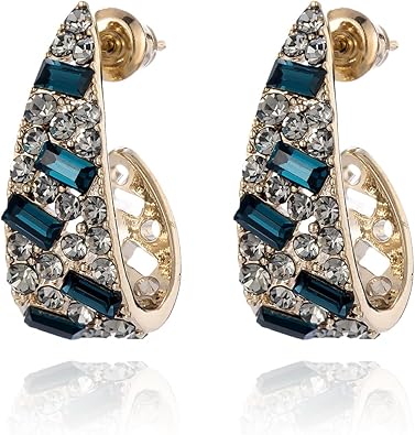 Crystal Oval Hoop Earrings