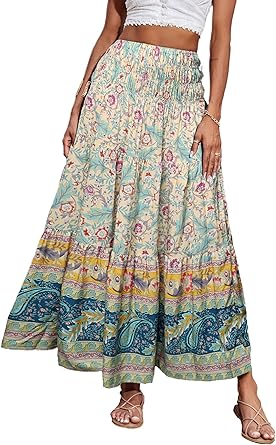 Women's Long Bohemian Maxi Skirt