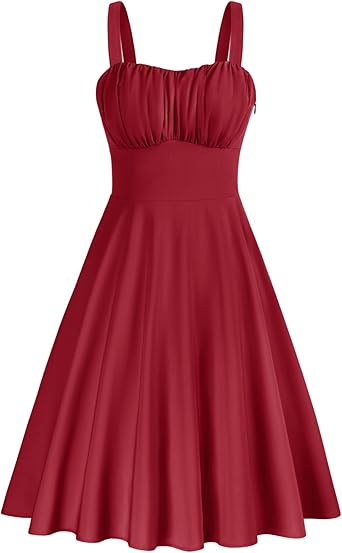 Vintage A-line Sleeveless Midi Dress for Women