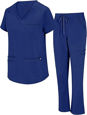 Women's 11 Pocket Stretch Cargo Scrub Set