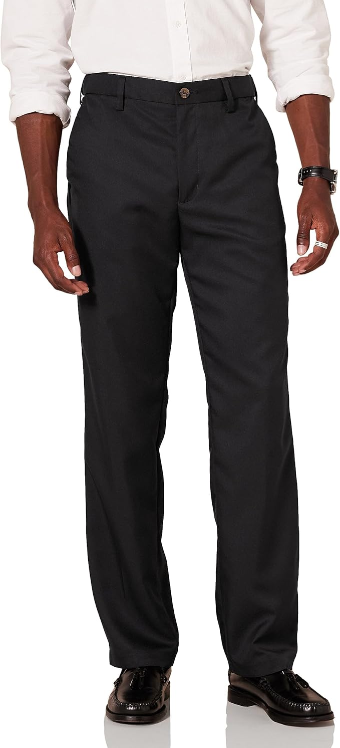 Classic-Fit Expandable-Waist Flat-Front Dress Pant