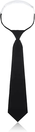 Kids Adjustable Black Pre-Tied Necktie